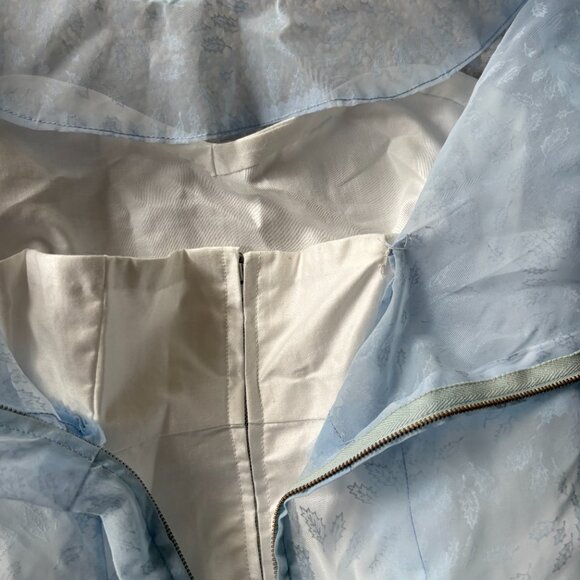 Vintage 1950s Pale Blue Chiffon Prom Dress 💙 Rockabilly Cupcake Party S - Picture 14 of 16